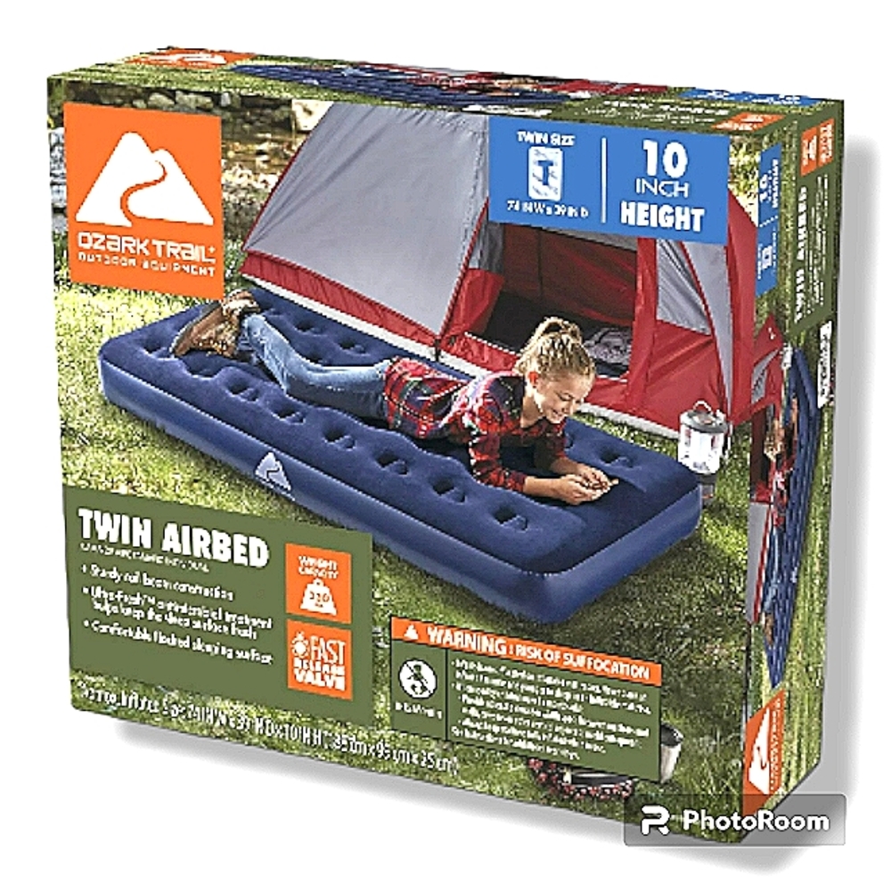 New Open Box Ozark Trail Twin Size 10in Inflatable Air Mattress
